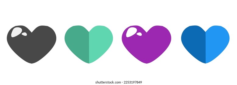 Love heart icon vector. Creative illustration romantic love symbols collection. Love concept. Design element for Valentine's day. 
