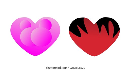 Vector de icono del corazón de amor. Ilustración creativa colección de símbolos románticos de amor. Concepto de amor. Elemento de diseño para el día de San Valentín.