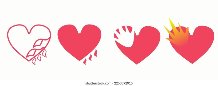 Love heart icon vector. Creative illustration romantic love symbols collection. Love concept. Design element for Valentine's day. 