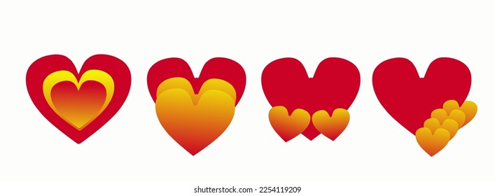 Love heart icon vector. Creative illustration romantic love symbols collection. Love concept. for Valentines day, Mothers day, wedding, love and romantic events