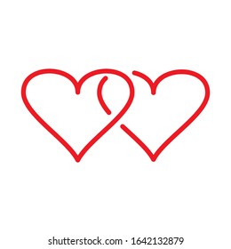 Love heart icon vector design template 