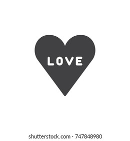 Love in heart icon vector, filled flat sign, solid pictogram isolated on white. Valentine's day symbol, logo illustration.