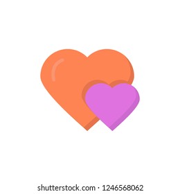 love heart icon vector flat style design