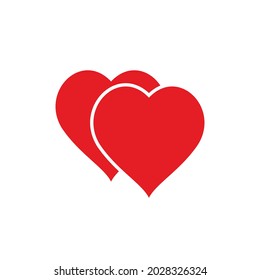 Love heart icon vector in flat shape isolated on white background
