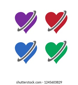 love heart icon vector logo template