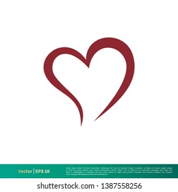 Love Heart Icon Vector Logo Template