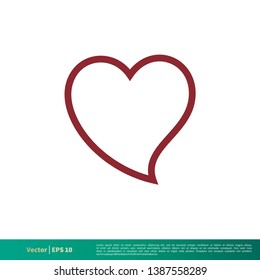 Love Heart Icon Vector Logo Template