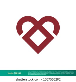 Love Heart Icon Vector Logo Template Illustration Design. Vector EPS 10.