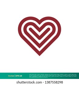 Love Heart Icon Vector Logo Template