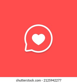 Amor, vector de iconos cardíacos en línea de burbujas de voz