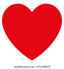 Love Heart icon. Vector style is flat iconic symbol with rounded angles, red color, white background.