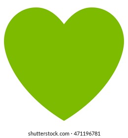 Love Heart icon. Vector style is flat iconic symbol with rounded angles, eco green color, white background.