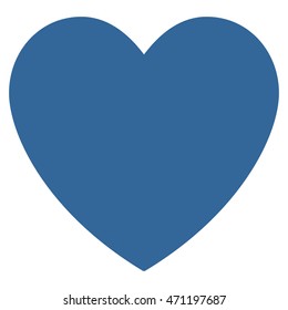 Love Heart icon. Vector style is flat iconic symbol with rounded angles, cobalt color, white background.