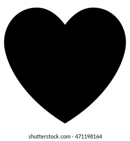 Love Heart icon. Vector style is flat iconic symbol with rounded angles, black color, white background.
