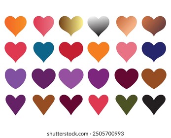 Love Heart Icons Vector Design Template. Set of hearts icon, heart drawn hand - stock vector