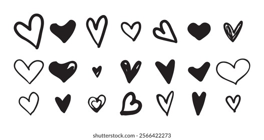 Love and Heart icons vector set. Vector Illustration for hearts and black love icon. EPS10 illustrator