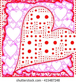 love heart illustration Vector print pattern. mothers day and valentines day  special t shirt print with screen printing gift offer