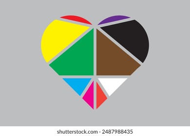 LOVE HEART IMAGE. COLORFUL. VECTOR TEMPLATE