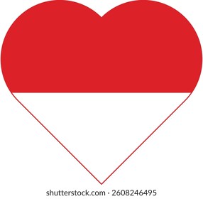 Love Heart Indonesia Flag Asian Country