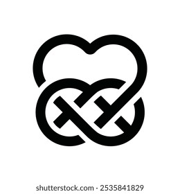 Love Heart with Infinity Inspiración de diseño de logotipo