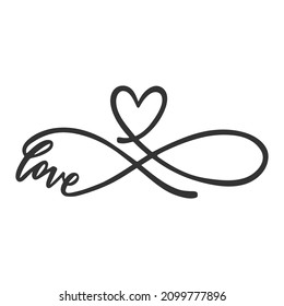 Love Heart Infinity Sign Hand Drawn Stock Vector (Royalty Free ...