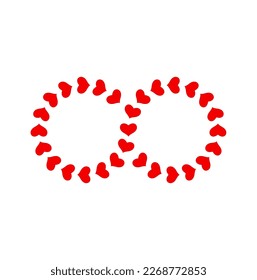 Love heart infinity vector symbol on white background.