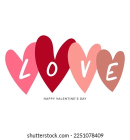 Love with heart inValentine's Day on white background ,for February 14, Vector illustration EPS 10