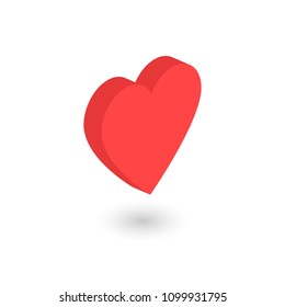Love heart isometric icon concept. 3d concept. Vector illustration