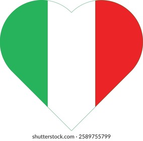 Love Heart Italy Flag Europe Country