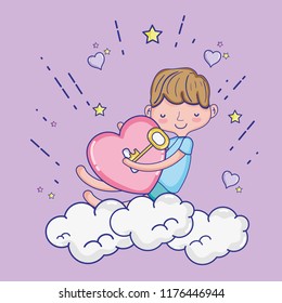 Love with heart and key