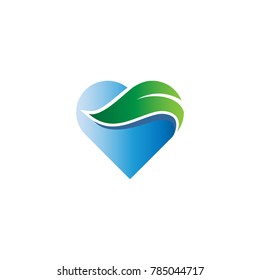 love heart leaf logo
