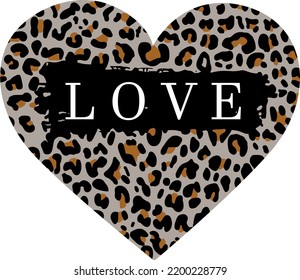 love heart leopard moda design