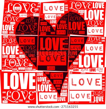 LOVE heart with LOVE letter together  vector print Pattern.  Fashion and graphic design for Valentines day greeting and t shirt printing .