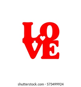 Love heart lettering Saint Valentines Day vector