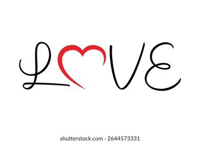 Logotipo do vetor de letras do coração do amor