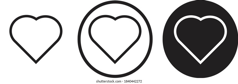 love heart like icon  symbol sign vectors