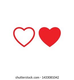 Love Heart Like Sign Symbol Icon Vector Illustration