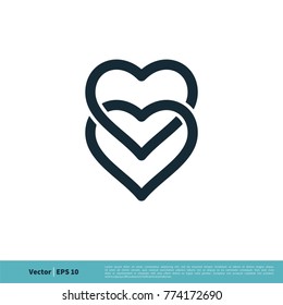 Love Heart Line Art Icon Vector Logo Template Illustration Design. Vector EPS 10.