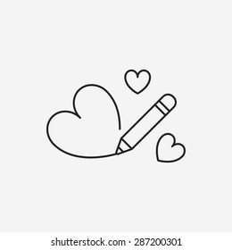 love heart line icon