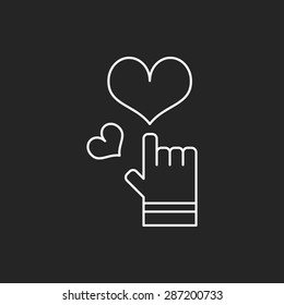 love heart line icon