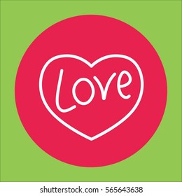 love in heart line icon 