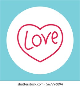 love in heart line icon 