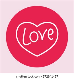 love in heart line icon 