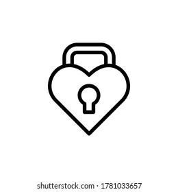 Amor, corazón, icono de candado. Línea simple, contorno vectorial elementos de iconos matrimoniales para ui y ux, sitio web o aplicación móvil