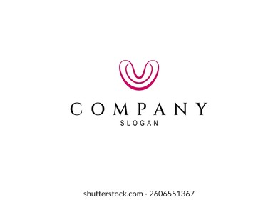 Love Heart Logo with Abstract Design Style