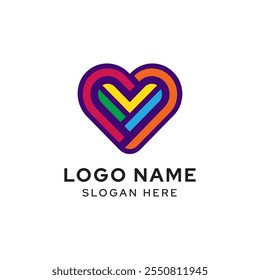 Love Heart Logo Colorfull Images Stock Photos, and Vectors