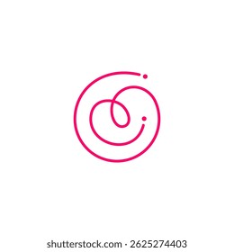love heart logo design in abstract line art design style