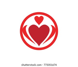 Love heart logo design template