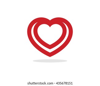 love heart logo and icon