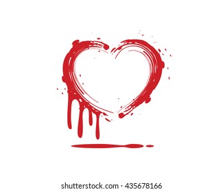 love heart logo and icon